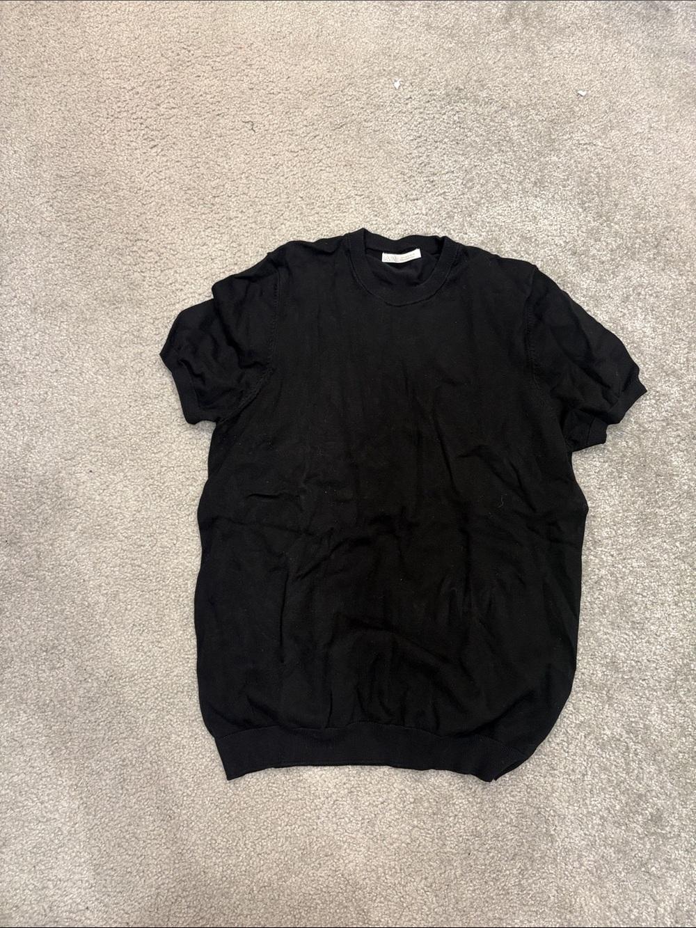 Zara Men's Black Short Sleeve Crew Neck Tee